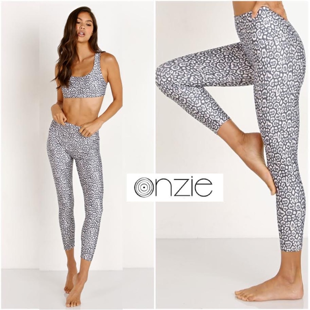 NWT ONZIE High Rise Midi Legging Animal Print Cat